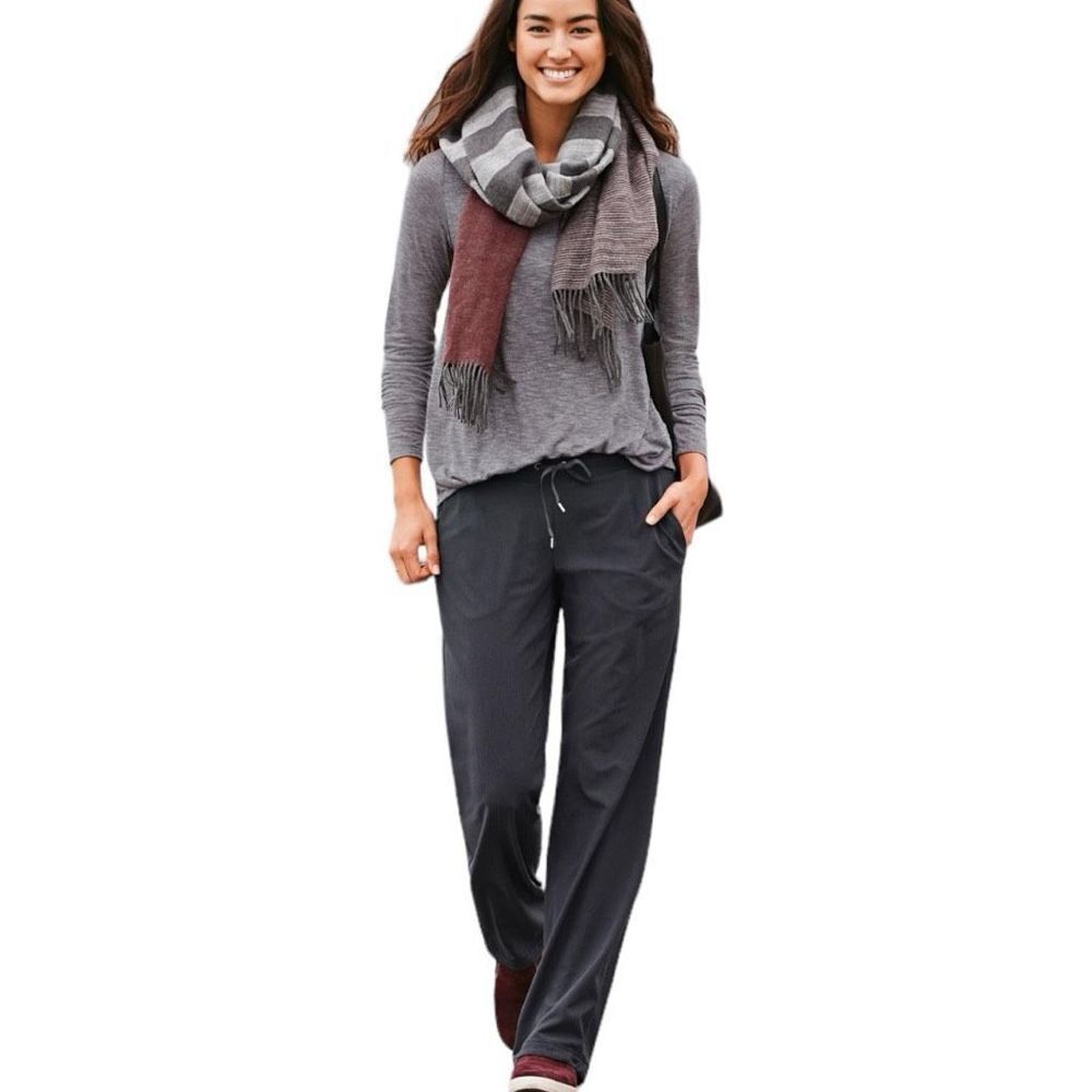 Athleta sz 0 Stripe Midtown Trouser Flint Grey Pull On Drawstring Elastic Waist
